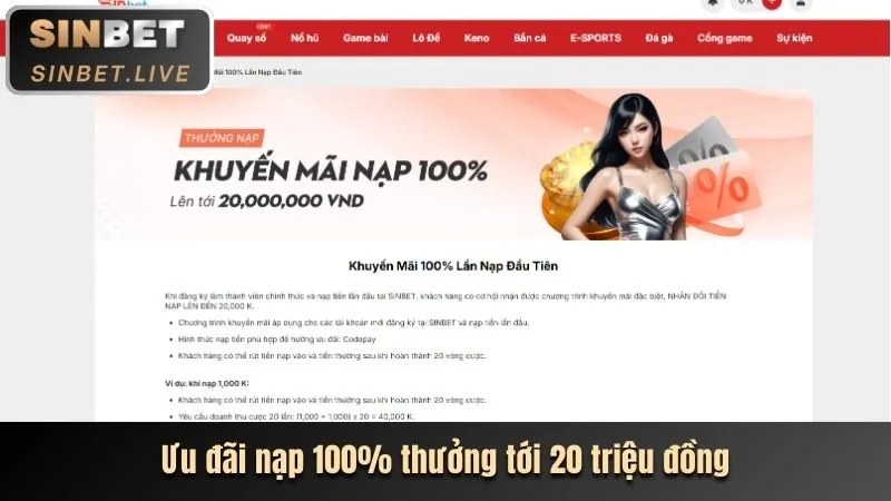 Tiền thưởng chào mừng lớn cho người chơi mới tại bj88 win